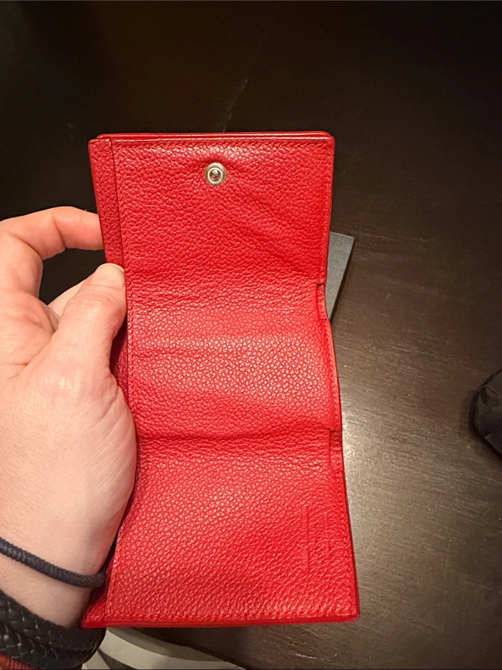 Saint Laurent Red Leather Card Wallet - Picture 3 of 7